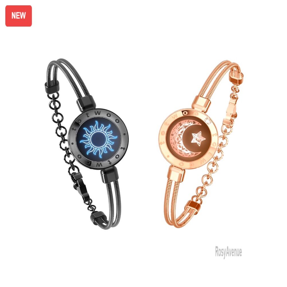 Smart Touch Bracelets For Couples, Bluetooth Vibration & Light Connection